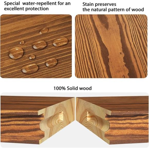 Wood Floating Shelves Set of 2 -Rustic Shelf 24inch -Made in Europe -Wide Wooden - Picture 4 of 6